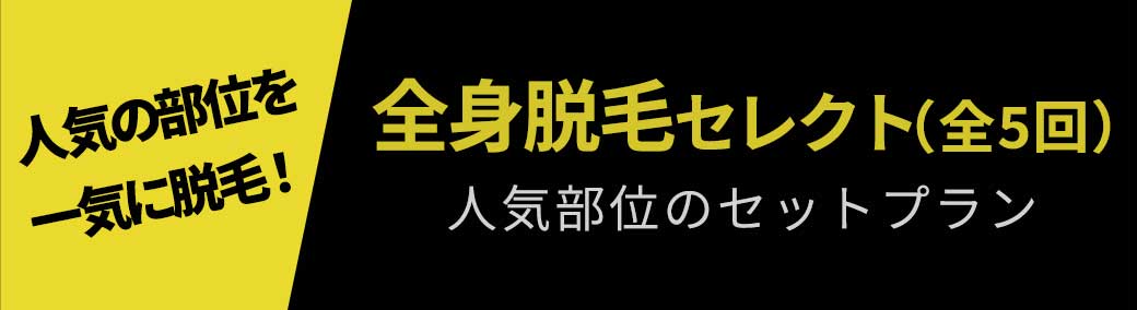 人気の部位を一気に脱毛！全身脱毛セレクト 人気部位のセットプラン